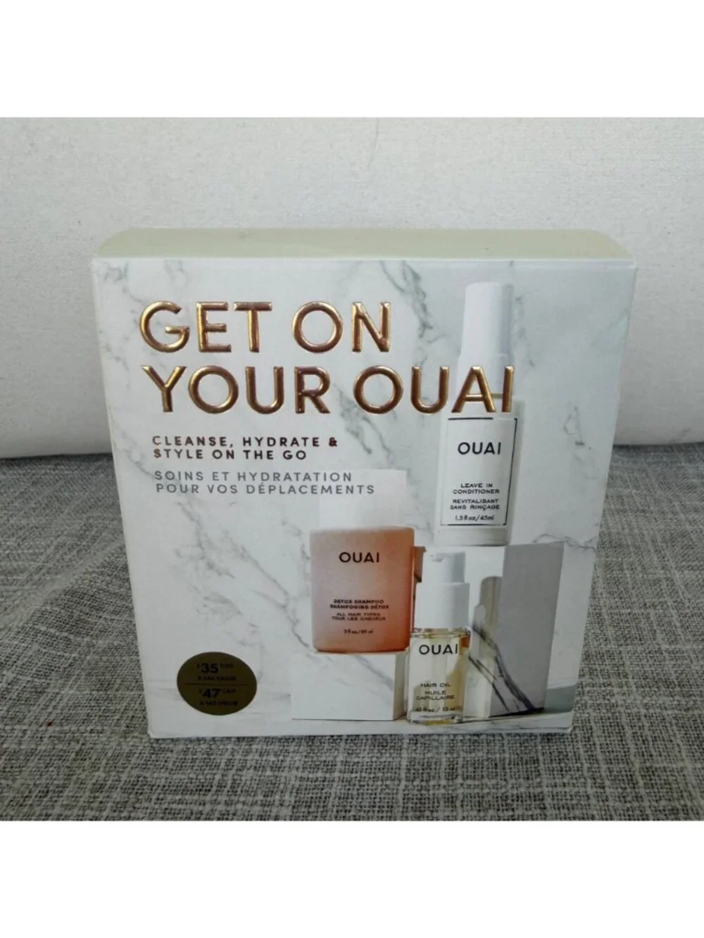 NEW OUAI ‘GET ON YOUR OUAI’ 3 PIECE CLEANSE, HYDRATE & STYLE SET